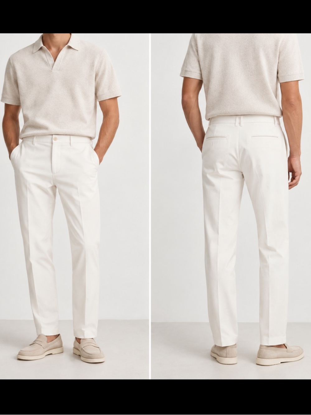 Massimo Dutti NWT Men’s white slim fit trousers size 40 0001/001